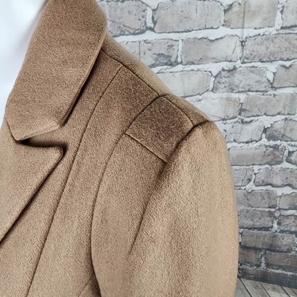 Jacob Wool Car Coat Tailored Single Breasted Camel Size XS - Picture 8 of 15